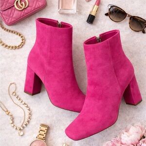 Vibrant Pink Heeled Boots